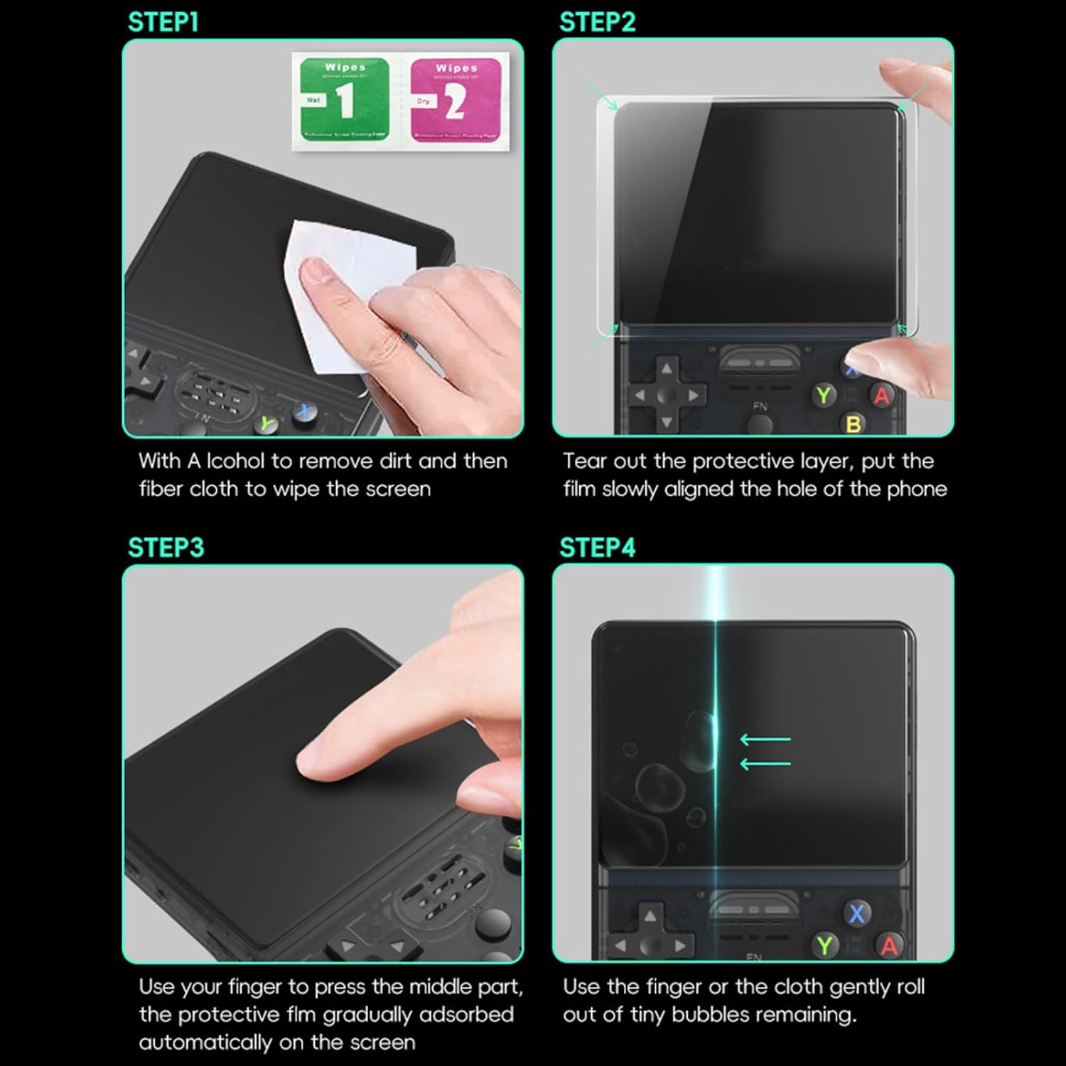 Portable Game Console Bag & Screen Protectors Tempered Glass Film