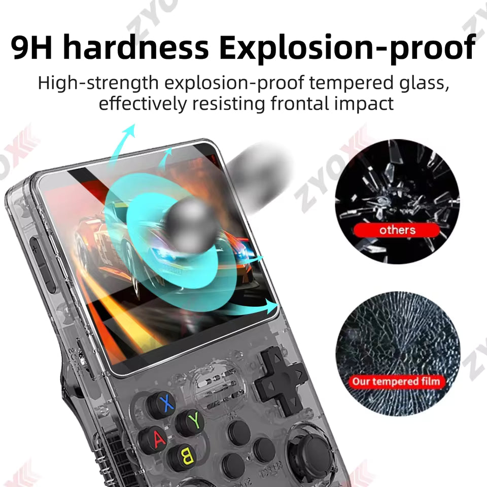Glass+Bag for R36S/R35S Screen Protector Tempered Glass Film & Portable Storage Case R36S Console Protector Accessories Set
